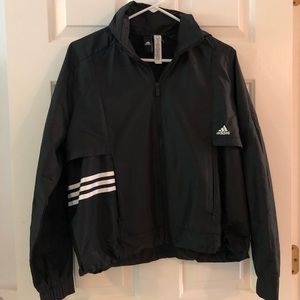 Adidas cropped windbreaker with hood